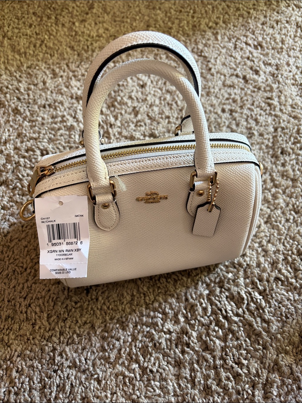 Coach Chalk Mini Satchel with Gold Hardware